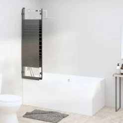 vidaXL Fontanería-Mampara de ducha plegable de 3 paneles ESG negro 130x130 cm