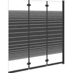vidaXL Fontanería-Mampara de ducha plegable de 3 paneles ESG negro 130x130 cm