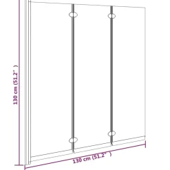 vidaXL Fontanería-Mampara de ducha plegable de 3 paneles ESG negro 130x130 cm