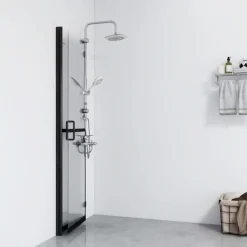 vidaXL Fontanería-Mampara de ducha plegable vidrio ESG transparente 70x190 cm