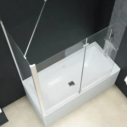 vidaXL Fontanería-Mampara de ducha plegable ESG 120x68x130 cm