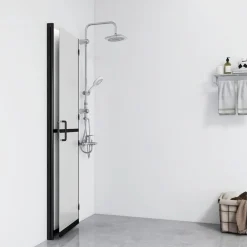 vidaXL Fontanería-Mampara de ducha plegable vidrio ESG esmerilado 70x190 cm