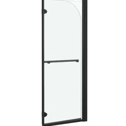vidaXL Fontanería-Mampara de ducha plegable 2 paneles ESG negro 95x140 cm