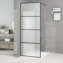 vidaXL Fontanería-Mampara de ducha vidrio ESG esmerilado 80x195 cm