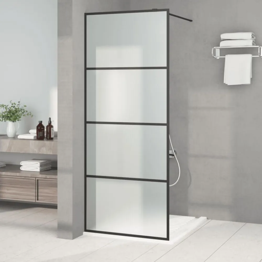 vidaXL Fontanería-Mampara de ducha vidrio ESG esmerilado 80x195 cm