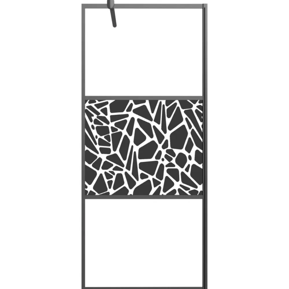 vidaXL Fontanería-Mampara de ducha vidrio vidrio ESG diseño piedra 80x195cm