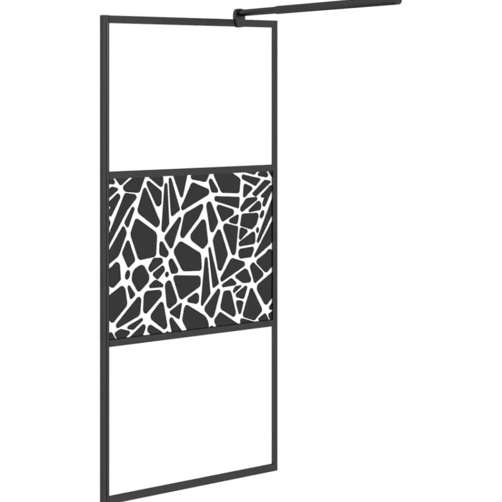 vidaXL Fontanería-Mampara de ducha vidrio vidrio ESG diseño piedra 80x195cm