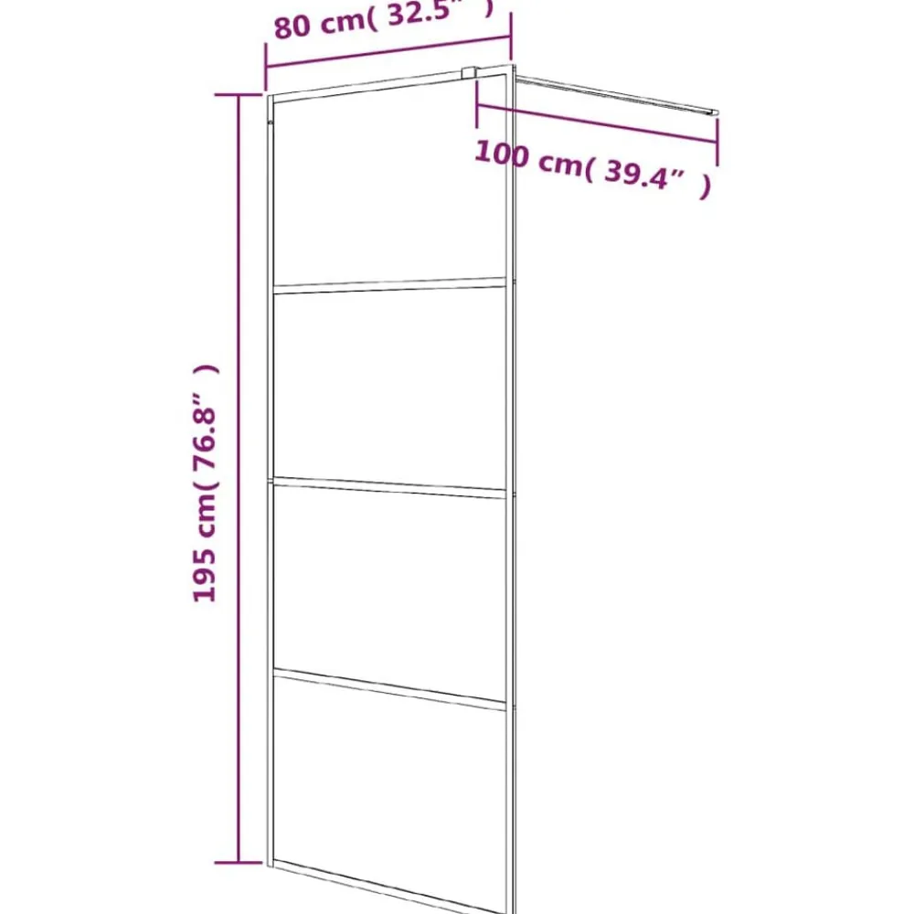 vidaXL Fontanería-Mampara de ducha vidrio ESG transparente 80x195 cm