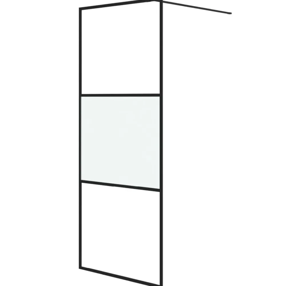 vidaXL Fontanería-Mampara de ducha vidrio ESG semiesmerilado 80x195 cm