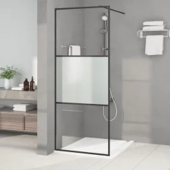 vidaXL Fontanería-Mampara de ducha vidrio ESG semiesmerilado 80x195 cm