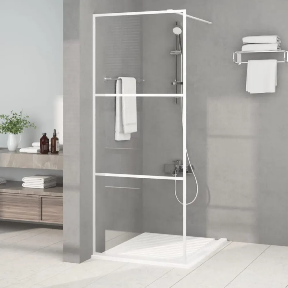 vidaXL Mampara de ducha vidrio ESG transparente 80x195 cm Blanco Best
