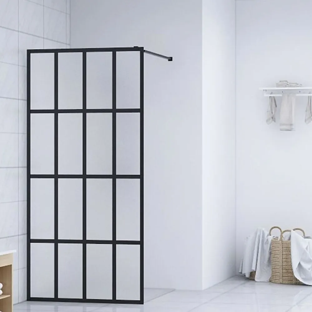vidaXL Mampara de ducha vidrio templado esmerilado 80x195 cm Blanco esmerilado Best