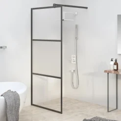 vidaXL Fontanería-Mampara de ducha vidrio ESG semiesmerilado 80x195 cm