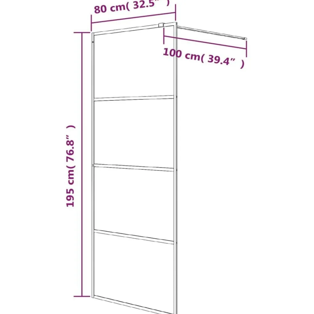 vidaXL Fontanería-Mampara de ducha vidrio ESG transparente 80x195 cm