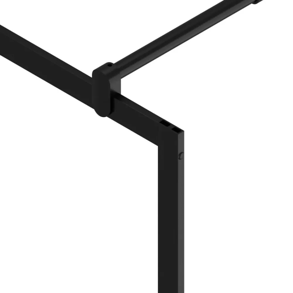 vidaXL Mampara ducha con estante vidrio ESG y aluminio 80x195 cm Negro New