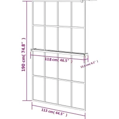 vidaXL Fontanería-Mampara ducha con estante vidrio ESG y aluminio negro 118x190cm