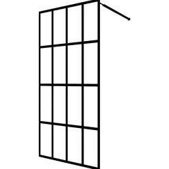 vidaXL Fontanería-Mampara ducha con estante vidrio ESG y aluminio negro 118x190cm