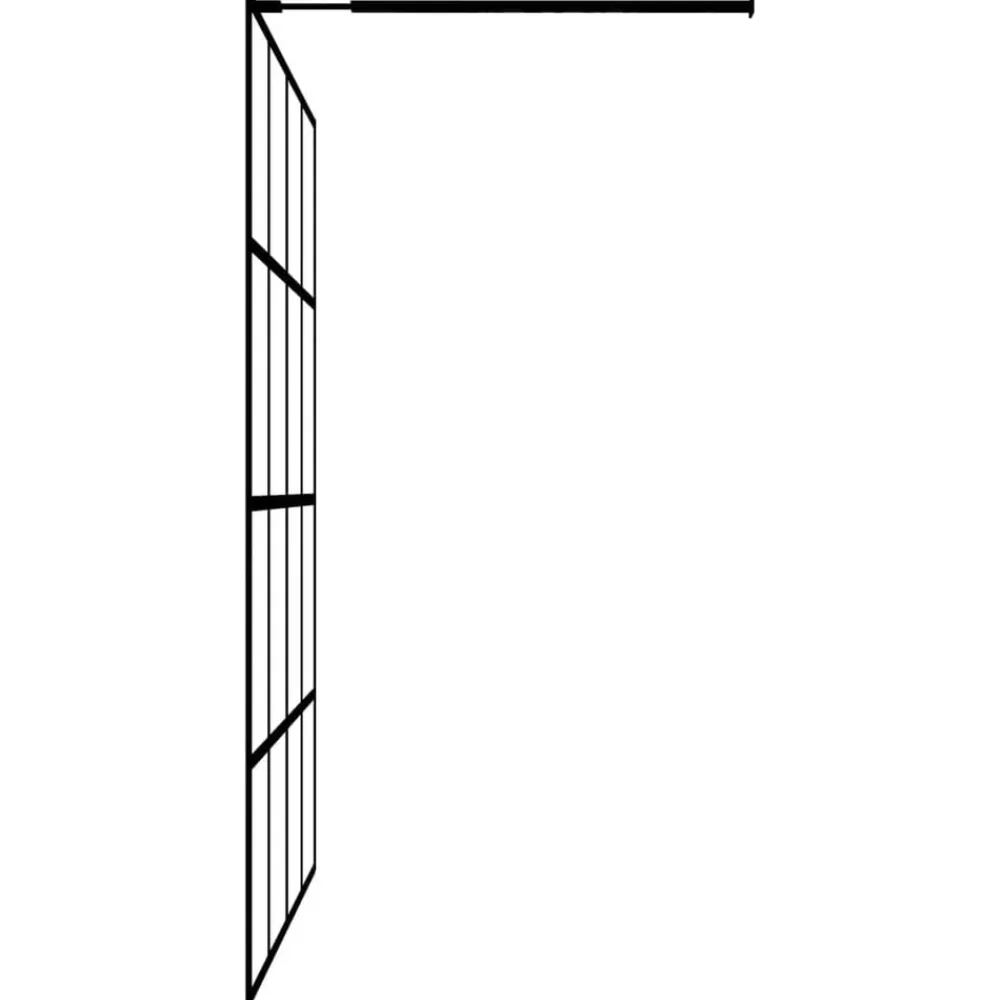 vidaXL Fontanería-Mampara ducha con estante vidrio ESG y aluminio negro 118x190cm