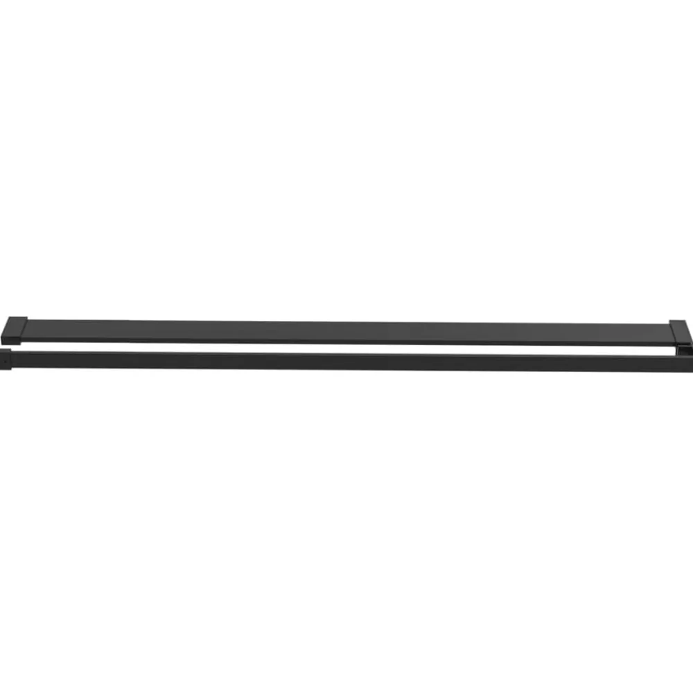 vidaXL Fontanería-Mampara ducha con estante vidrio ESG y aluminio negro 118x190cm