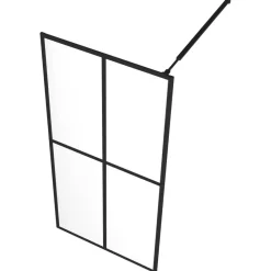 vidaXL Fontanería-Mampara ducha con estante vidrio ESG y aluminio negro 80x195 cm