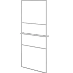 vidaXL Fontanería-Mampara ducha con estante vidrio ESG aluminio 90x195 cm