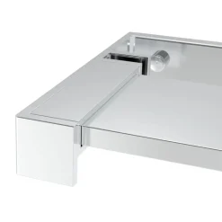 vidaXL Fontanería-Mampara ducha con estante vidrio ESG aluminio 90x195 cm