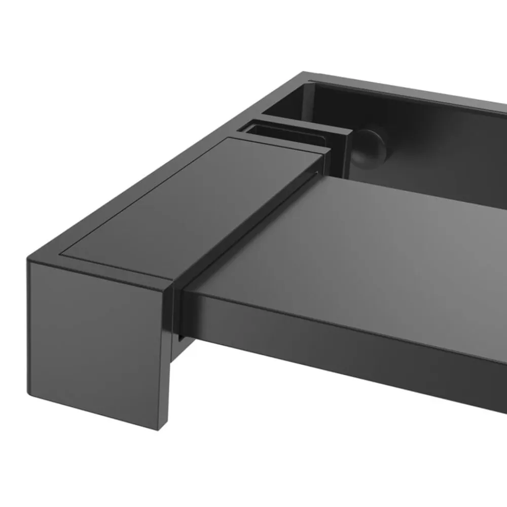 vidaXL Fontanería-Mampara ducha con estante vidrio ESG y aluminio negro 80x195 cm