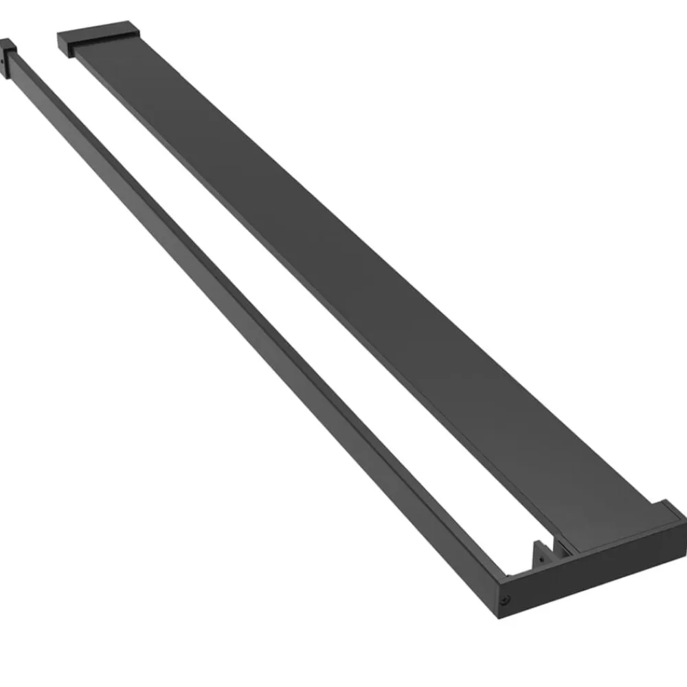 vidaXL Fontanería-Mampara ducha con estante vidrio ESG y aluminio negro 80x195 cm