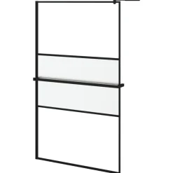 vidaXL Fontanería-Mampara ducha con estante vidrio ESG y aluminio 115x195cm