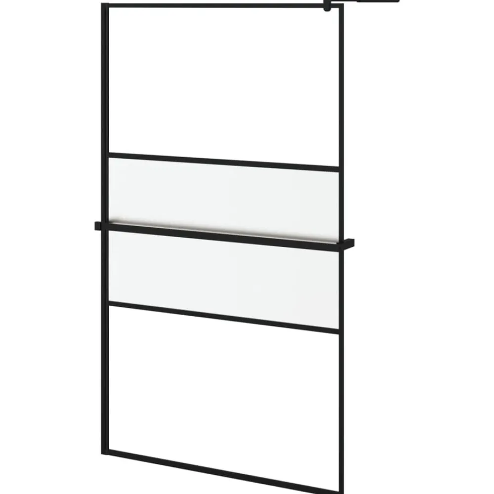 vidaXL Fontanería-Mampara ducha con estante vidrio ESG y aluminio 115x195cm