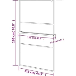 vidaXL Fontanería-Mampara ducha con estante vidrio ESG y aluminio 115x195cm