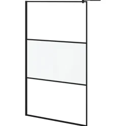 vidaXL Fontanería-Mampara ducha con estante vidrio ESG y aluminio 115x195cm