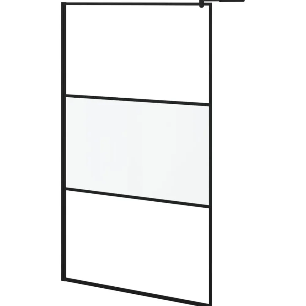 vidaXL Fontanería-Mampara ducha con estante vidrio ESG y aluminio 115x195cm