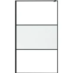 vidaXL Fontanería-Mampara ducha con estante vidrio ESG y aluminio 115x195cm