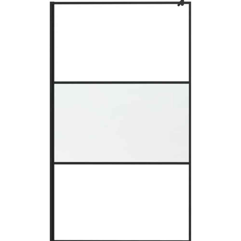 vidaXL Fontanería-Mampara ducha con estante vidrio ESG y aluminio 115x195cm