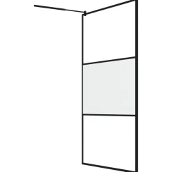 vidaXL Fontanería-Mampara ducha con estante vidrio ESG y aluminio 115x195cm