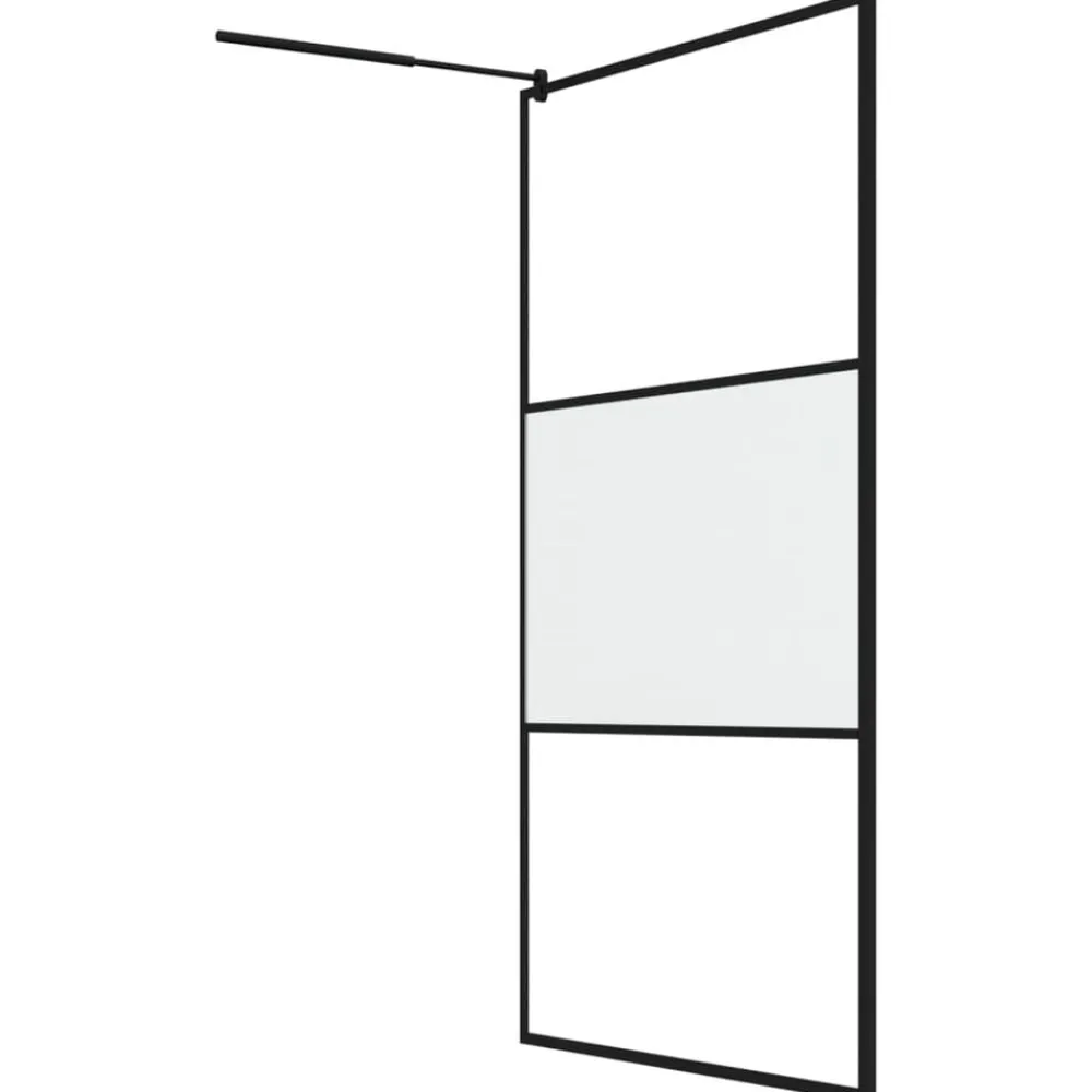 vidaXL Fontanería-Mampara ducha con estante vidrio ESG y aluminio 115x195cm