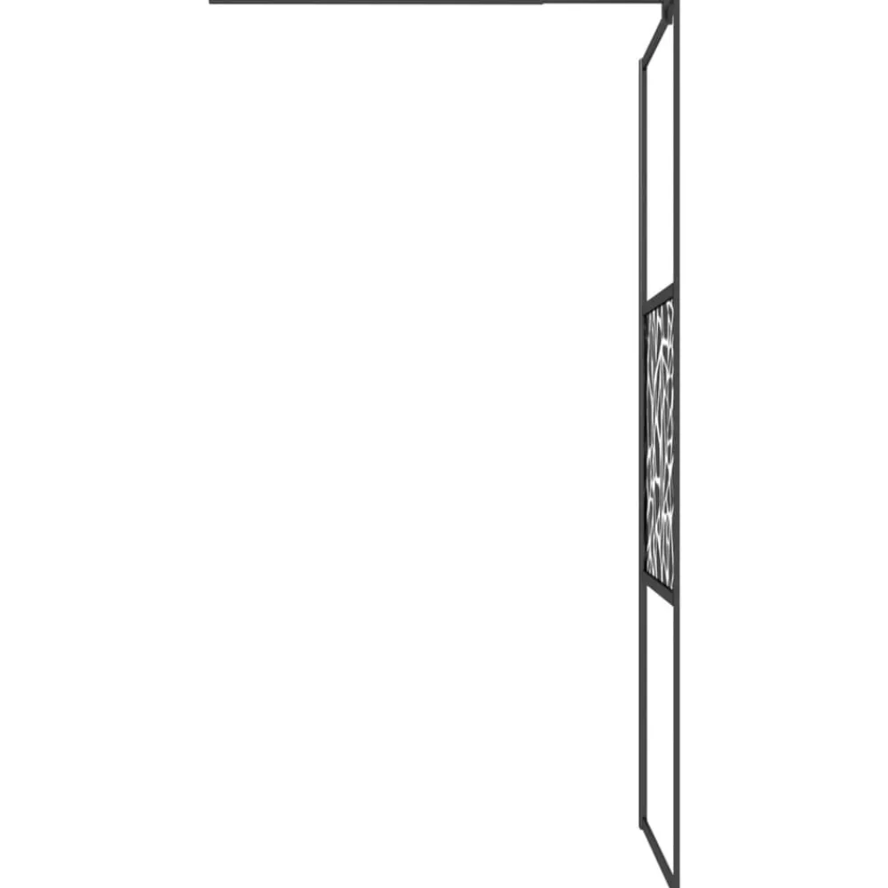 vidaXL Mampara ducha con estante vidrio ESG y aluminio 80x195 cm Negro Clearance
