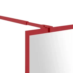 vidaXL Mampara puerta de ducha vidrio transparente ESG 100x195 cm Rojo Discount