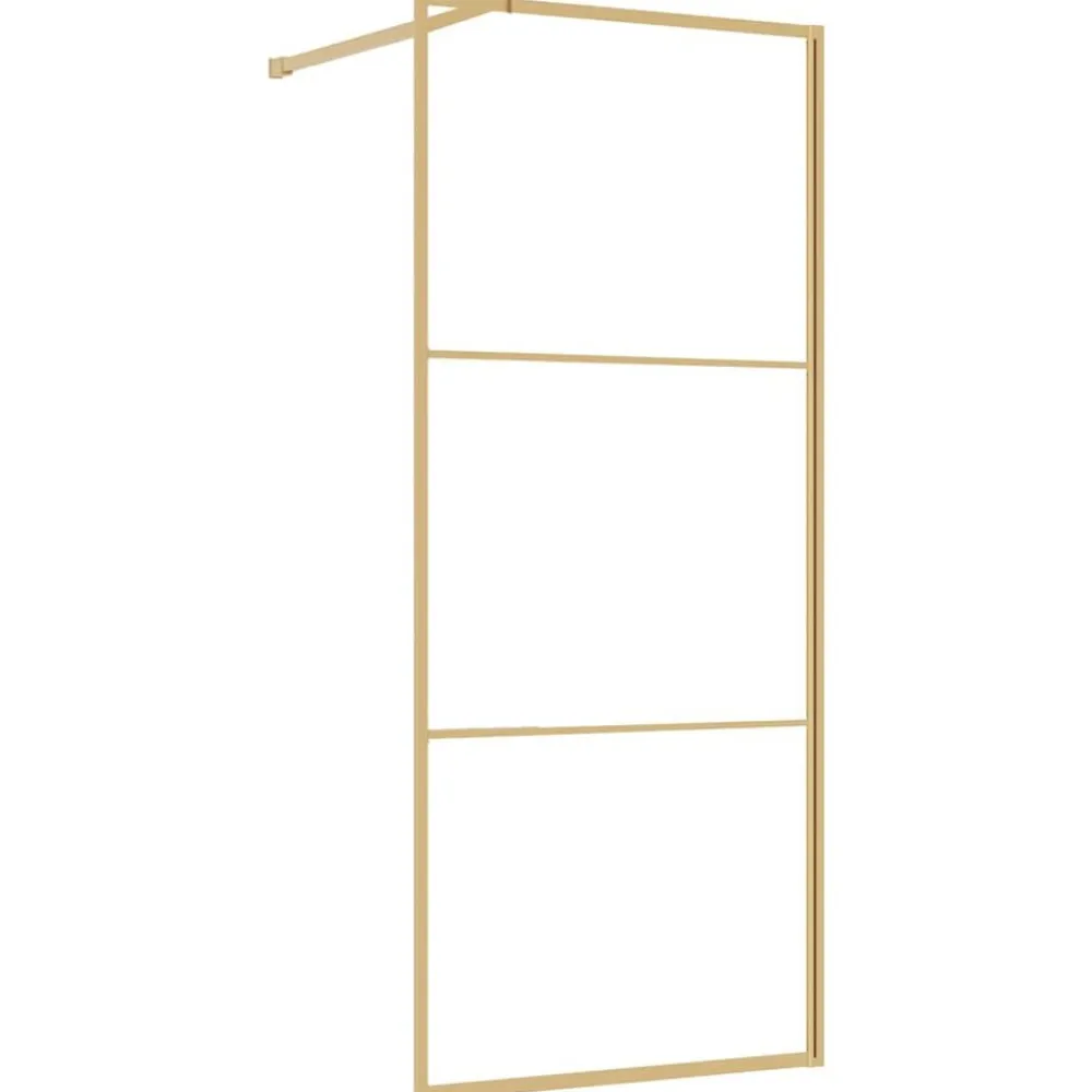 vidaXL Mampara puerta de ducha vidrio transparente ESG 80x195cm Dorado Best