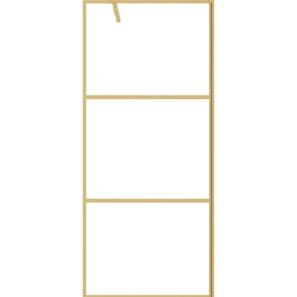 vidaXL Mampara puerta de ducha vidrio transparente ESG 80x195cm Dorado Best