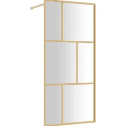 vidaXL Mampara puerta de ducha vidrio transparente ESG 80x195cm Dorado Hot
