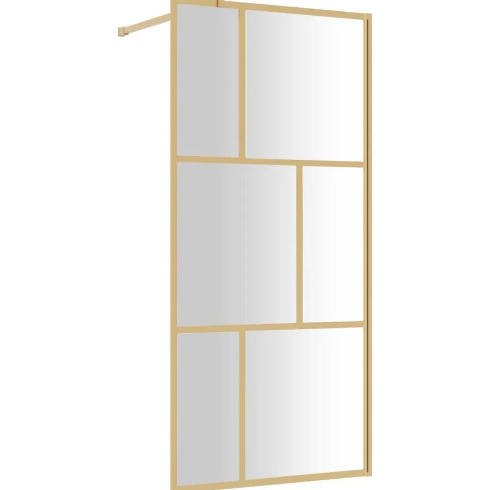 vidaXL Mampara puerta de ducha vidrio transparente ESG 80x195cm Dorado Hot