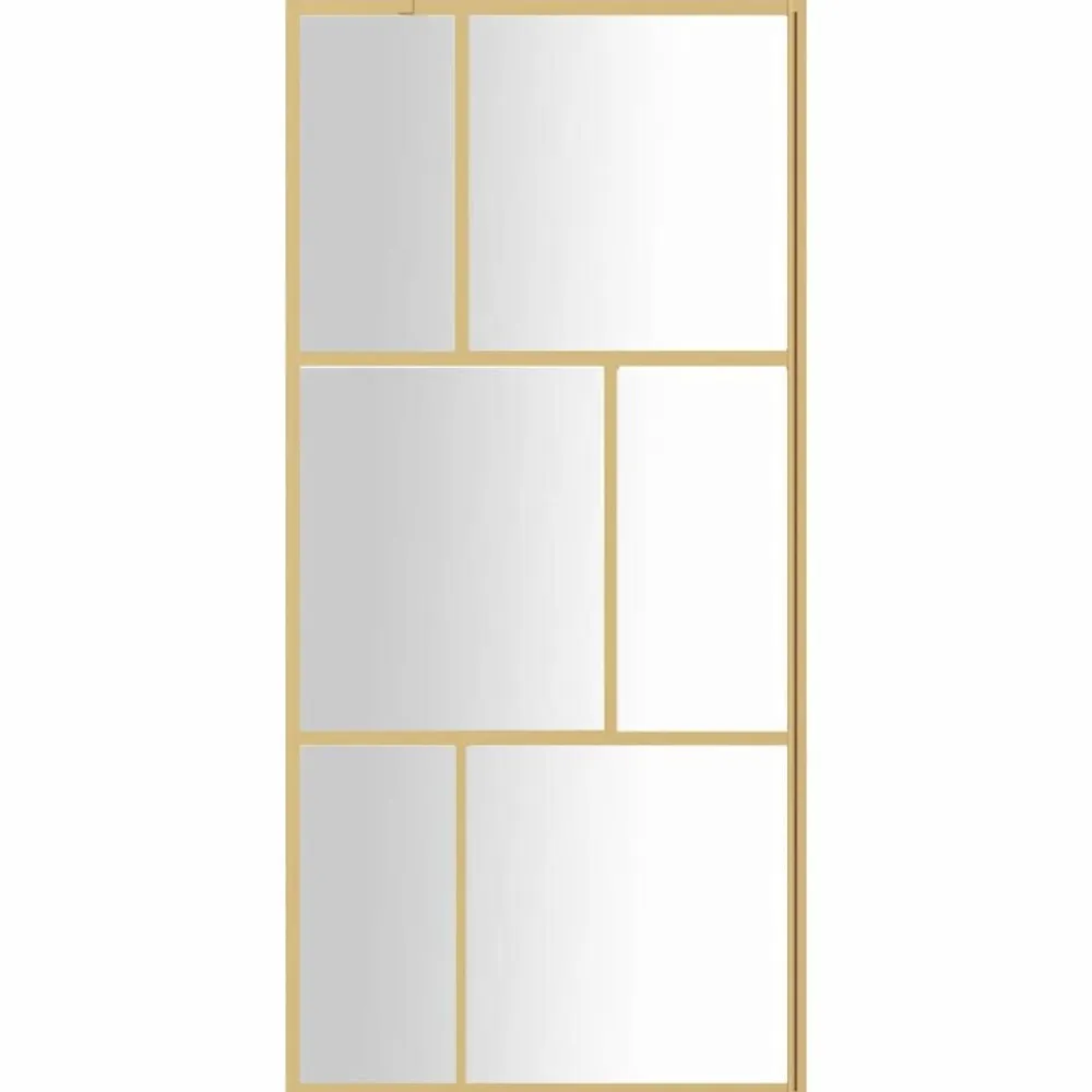 vidaXL Mampara puerta de ducha vidrio transparente ESG 80x195cm Dorado Hot