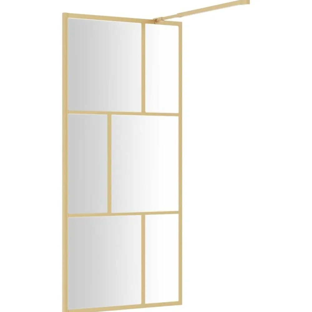 vidaXL Mampara puerta de ducha vidrio transparente ESG 80x195cm Dorado Hot