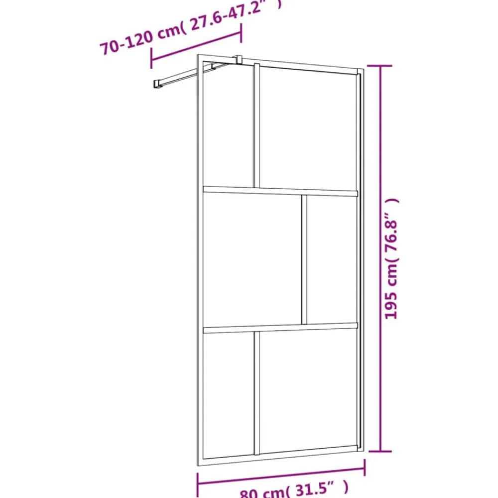 vidaXL Mampara puerta de ducha vidrio transparente ESG 80x195cm Dorado Hot