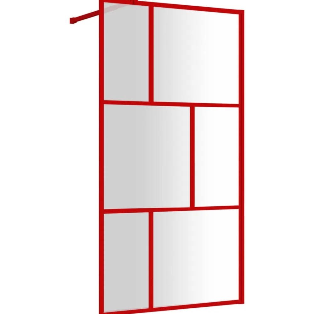 vidaXL Mampara puerta de ducha vidrio transparente ESG 100x195 cm Rojo Hot
