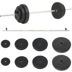 vidaXL Fitness Y Musculación-Mancuerna con discos 60 kg