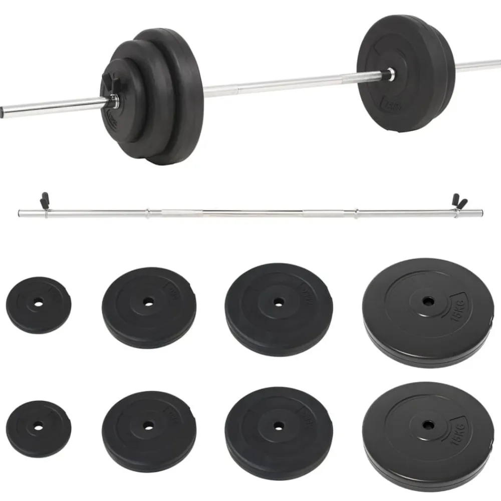 vidaXL Fitness Y Musculación-Mancuerna con discos 60 kg