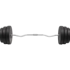 vidaXL Fitness Y Musculación-Mancuerna curl con discos 90 kg